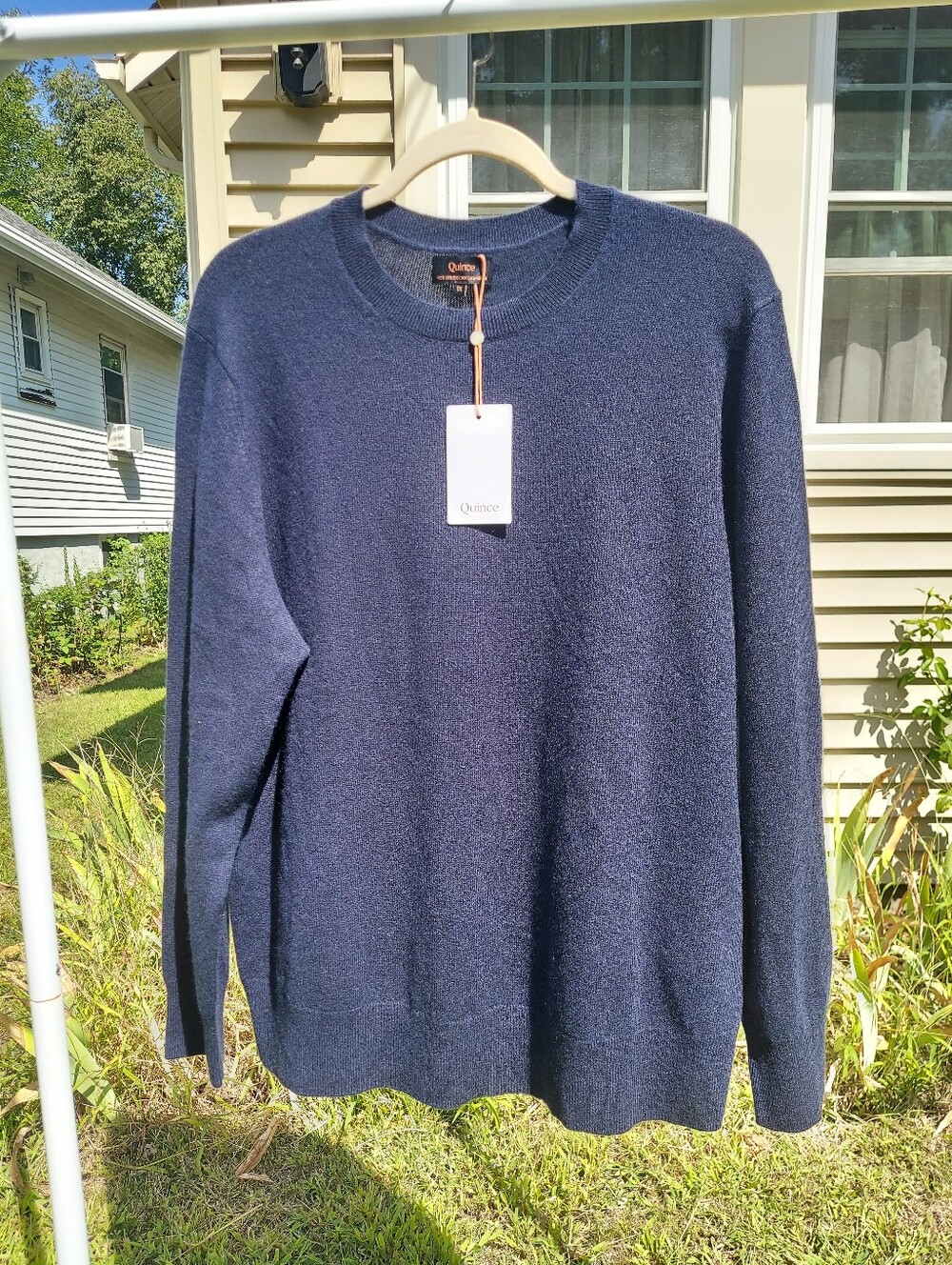 Quince 100% Mongolian Cashmere Navy Blue Crewneck Sweater Women Size 1X NWT Cozy
